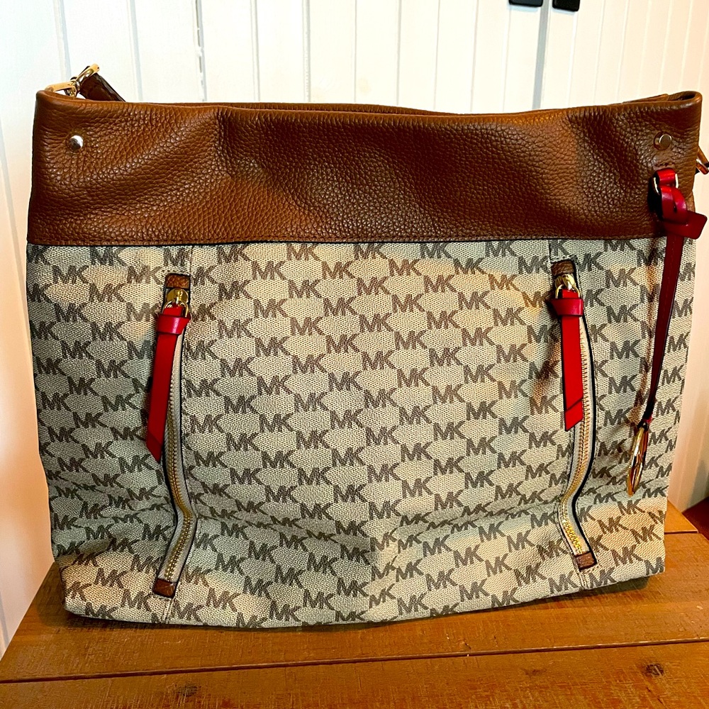 Monogrammed Michael Kors single strap bag